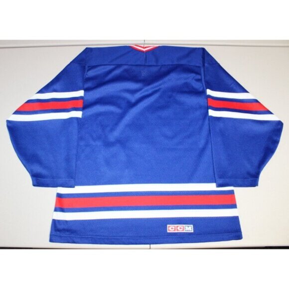 NHL Hockey Vintage Retro 90s LYNX Sewn Jersey Small CCM Maska Air-Knit Blue - Picture 4 of 5